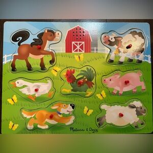 THREE Melissa & Doug Wooden Animal Puzzles